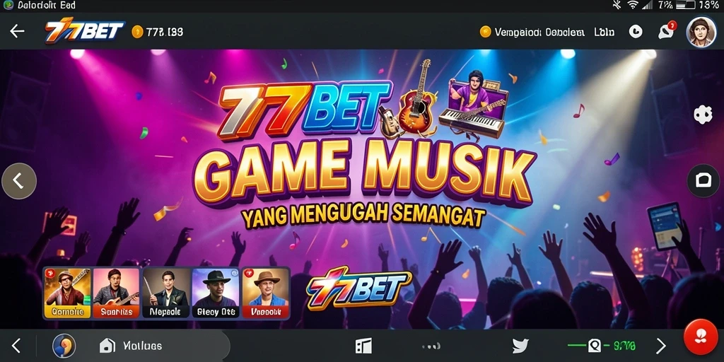 Tampilan gameplay seru dalam 777BET dengan berbagai lagu menari.