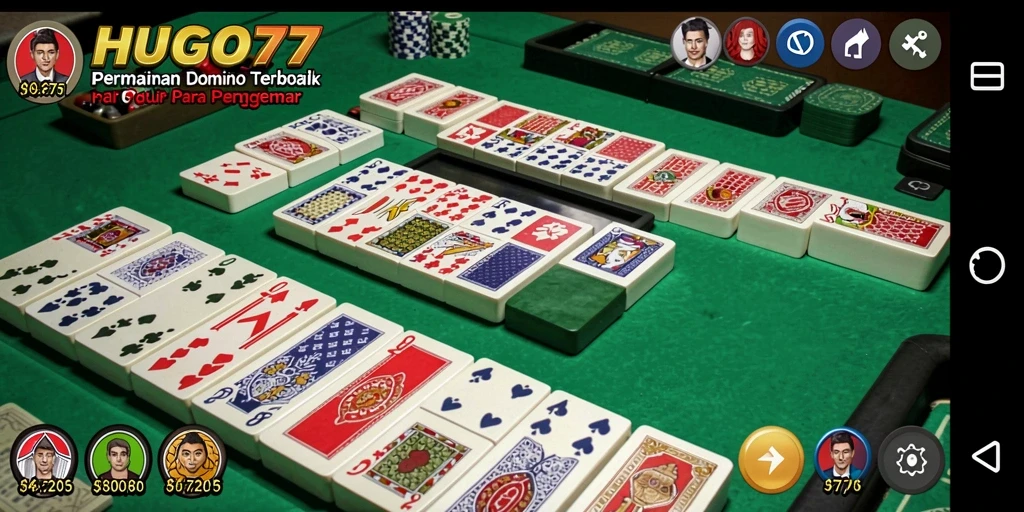 Tampilan menarik dari gameplay HUGO77 saat bermain Domino.