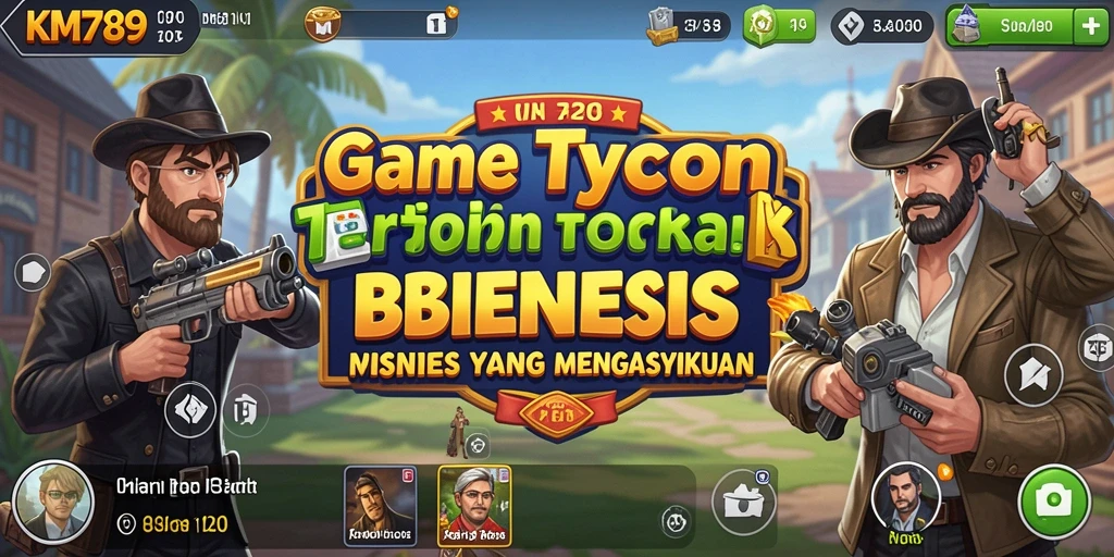 Tampilan gameplay KM789 yang menunjukkan manajemen bisnis yang seru.