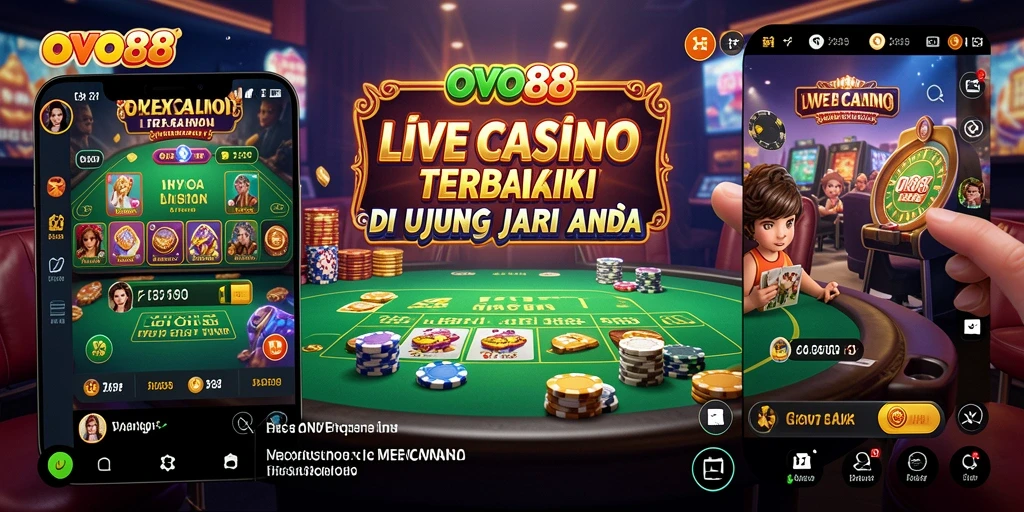 Tampilan gameplay Live Casino yang mendebarkan di OVO88.